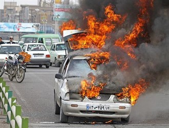 پنج نفر از سرنشینان یک خودرو در مسیر تربت حیدریه زنده در آتش سوختند